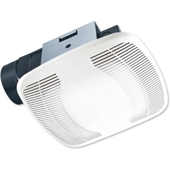 90 CFM Ceiling Mounted Snap in Installation Bathroom Exhaust Fans, Medium, White - Picture 1 of 14